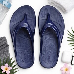 OOFOS Recovery Flip Flops Sandals – Navy Blue – Women's 9 (EU 40)